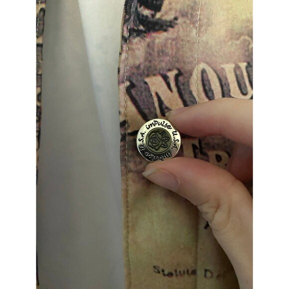 Vintage Impulse California Colorful Banque Coloniale Button Down Jacket 2XL - Picture 3 of 8